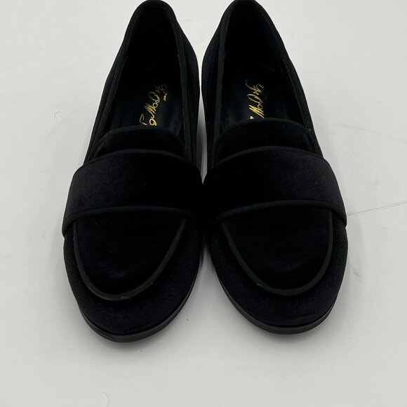 FOWT Black Round Toe Low Heel Loafers Comfortable Black Suede Casual Shoes - Picture 2 of 6